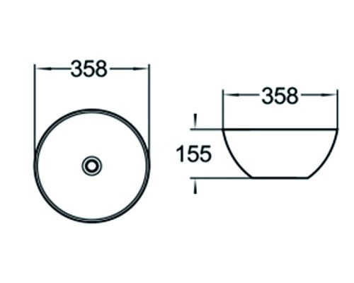Раковина керамическая накладная SantiLine SL-1040