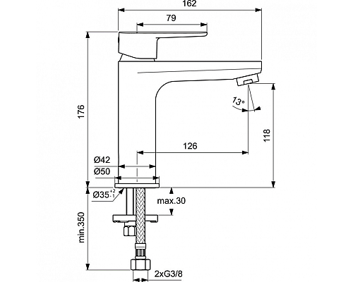 Смеситель для раковины Ideal Standard Cerafine Model O BC554AA Хром