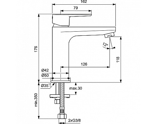 Смеситель для раковины Ideal Standard Cerafine Model O BC554AA Хром