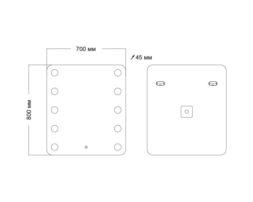 Зеркало Grossman Neon 70 147080 с подсветкой с сенсорным выключателем