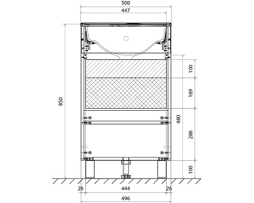 Тумба под раковину 1MarKa July 50Н напольная, дуб сонома У85933