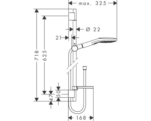 Душевой гарнитур Hansgrohe Raindance Select E 26622400 Хром Белый