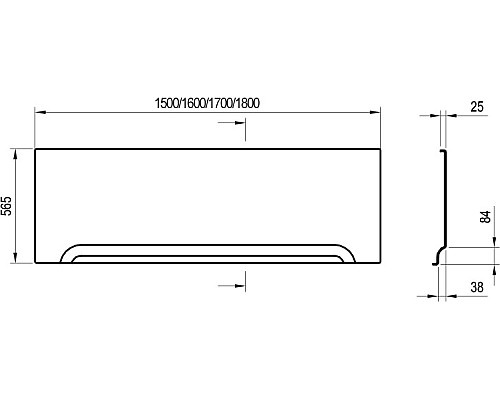 Передняя панель для ванны Ravak U CZ001S0A00 160 см белая