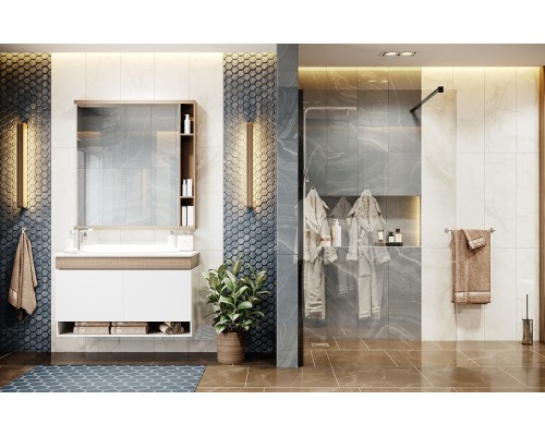 Душевая перегородка Ambassador Walk-in 120х200 15031112 профиль Черный стекло прозрачное