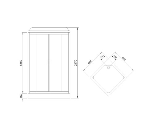 Душевая кабина Royal Bath HP 80x80 с гидромассажем