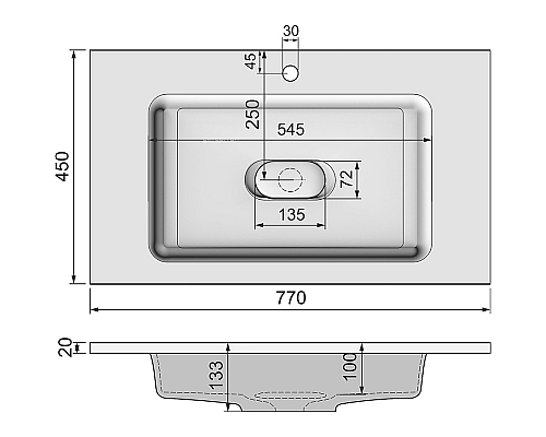 Раковина Jorno Modul 80 Mol.08.80/W Белая