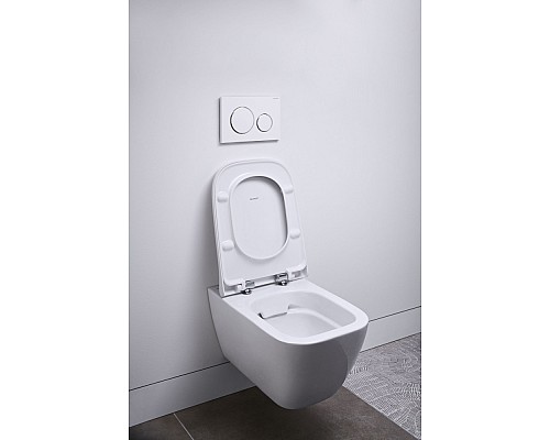 Унитаз подвесной Geberit Smyle Square безободковый с крышкой-сиденьем микролифт 500.683.01.1