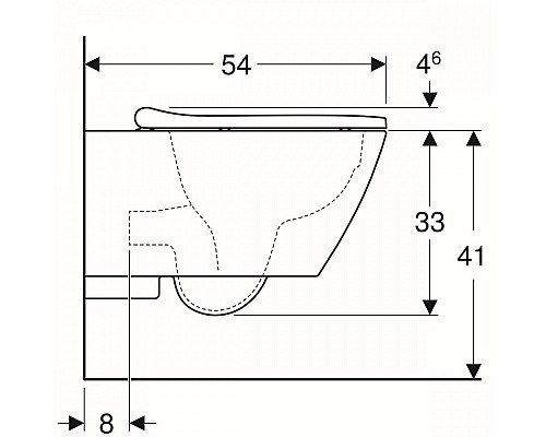 Унитаз подвесной Geberit Smyle Square безободковый с крышкой-сиденьем микролифт 500.683.01.1