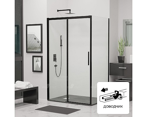 Душевой уголок RGW Leipzig LE-41B 160х80 34124186-014 профиль Черный стекло прозрачное