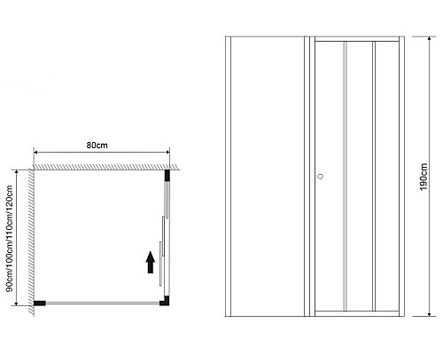 Душевая стенка Grossman Falcon 80 GR-P80Fa профиль Хром стекло прозрачное