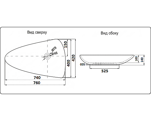 Раковина-чаша CeramaLux 76 7862 Белая
