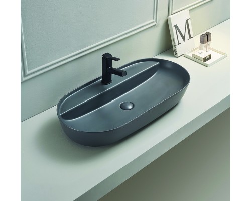 Раковина-чаша CeramaLux 80 78325MDH Серая матовая