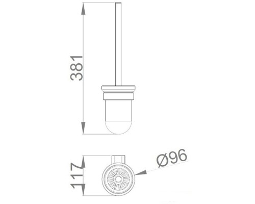 Ершик для унитаза Nofer Santorini 16342.B Хром