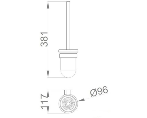 Ершик для унитаза Nofer Santorini 16342.B Хром
