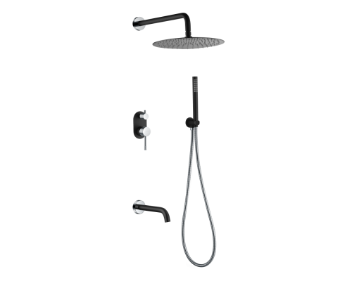 Смеситель встроенный верхний ручной душ, Armadi Art Uno. Black Chrome