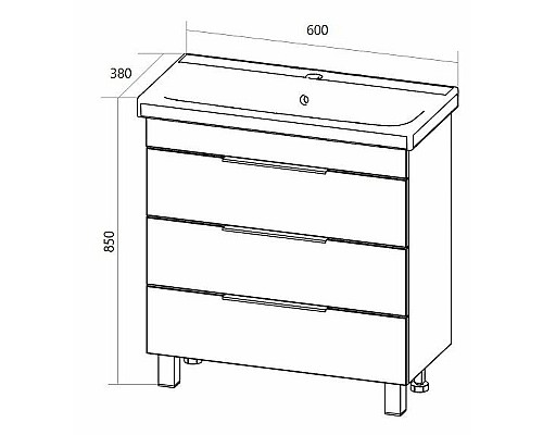 Тумба под раковину 1MarKa Gaula 60Н У92515 White