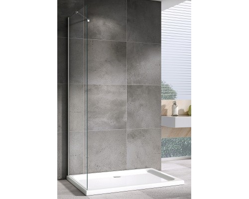 Душевая стенка Abber Zart 100x195 S101 профиль Хром стекло прозрачное