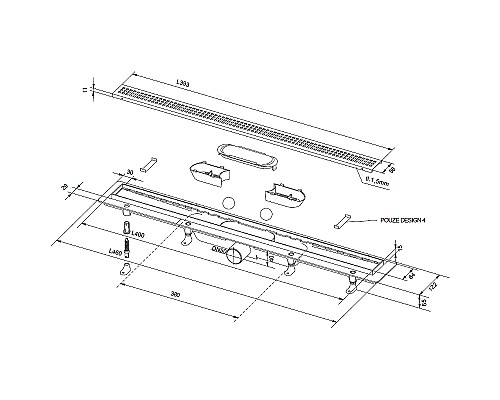 Душевой лоток PlastBrno Design 3 40 SZA3400 с решеткой Хром Душевой лоток PlastBrno Design 3 40 SZA3400 с решеткой Хром