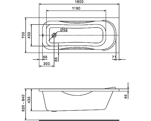 Акриловая ванна Santek Тенерифе 160x70 1WH302357