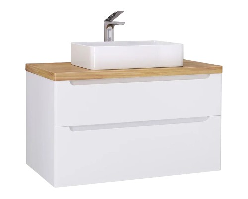 Тумба под раковину Jorno Wood 100 wood.01.100/P/W подвесная Белая