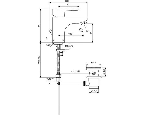 Смеситель для раковины Ideal Standard Ceraplan III B0704AA Хром