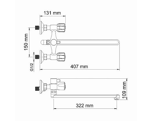 Смеситель для ванны WasserKRAFT 2902L с длинным изливом