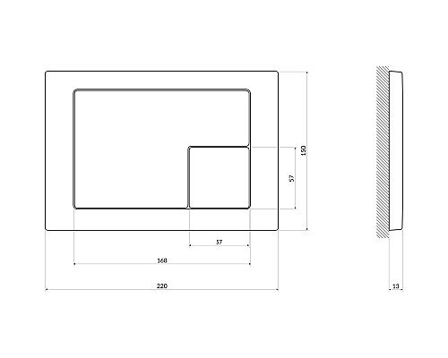 Клавиша смыва Cersanit Corner 64108 Хром глянцевый
