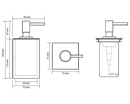 Дозатор для жидкого мыла Bemeta Gamma 145609310 Черный