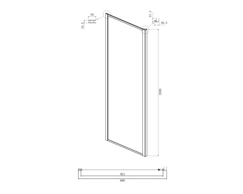 Душевой уголок Ambassador Elysium 100x90 111021104KX-90KX профиль Хром стекло прозрачное