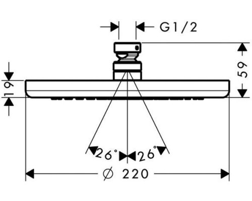 Верхний душ Hansgrohe Croma 220 26464000
