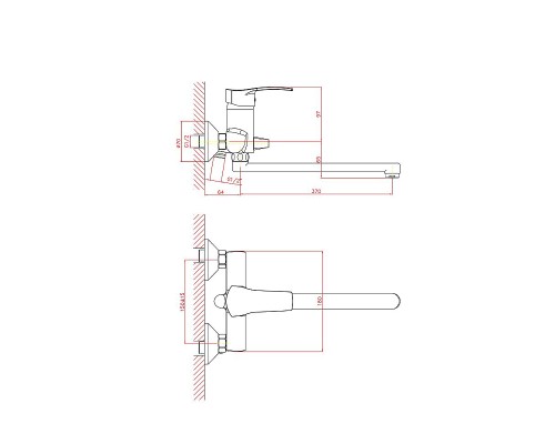 Смеситель для ванны Cron CN2270 Хром