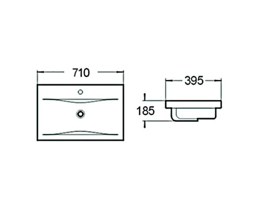 Раковина SantiLine 71 SL-2101 (70) Белая