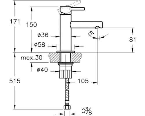 Смеситель для раковины Vitra Origin A4255526 Медь