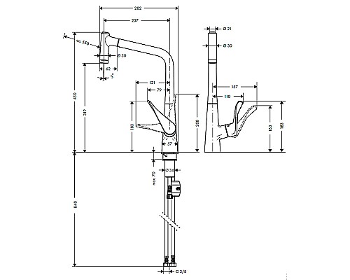 Смеситель для кухни Hansgrohe Metris 14820800