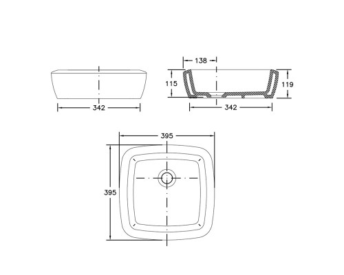 Раковина-чаша Sanitana UP 39 S10084450400000 Белая