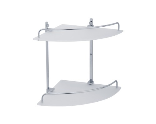 Полка угловая двойная Veragio Gifortes 26х26xH30 стекло матовое, хром