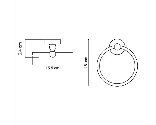 Кольцо для полотенец WasserKRAFT Regen K-6960 Хром
