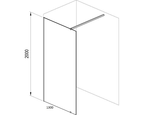 Душевая перегородка Ravak Walk-In Wall 130 профиль Черный стекло Transparent