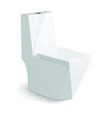 Унитаз напольный безободковый моноблок с сиденьем микролифт SantiLine SL-5013