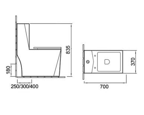 Унитаз напольный безободковый моноблок с сиденьем микролифт SantiLine SL-5013