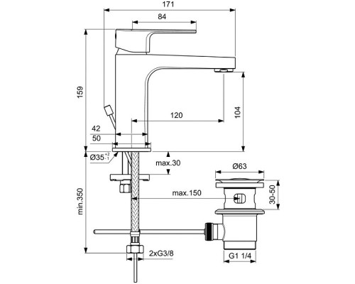 Смеситель для раковины Ideal Standard Cerafine D Серый