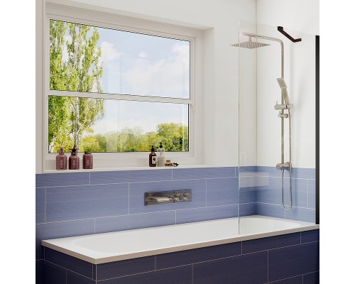 Шторка на ванну Ambassador Bath Screens 70х140 профиль Черный стекло прозрачное