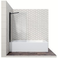 Шторка на ванну Ambassador Bath Screens 70х140 профиль Черный стекло прозрачное