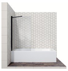 Шторка на ванну Ambassador Bath Screens 70х140 профиль Черный стекло прозрачное