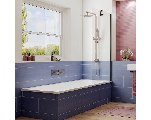 Шторка на ванну Ambassador Bath Screens 70х140 профиль Черный стекло прозрачное