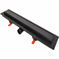 Душевой лоток Veconi Klasik Black 550 V550KB с Черной матовой решеткой / под плитку