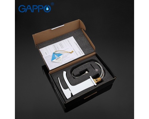 Смеситель для раковины Gappo G07 Белый Хром