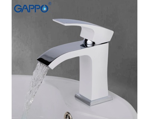 Смеситель для раковины Gappo G07 Белый Хром