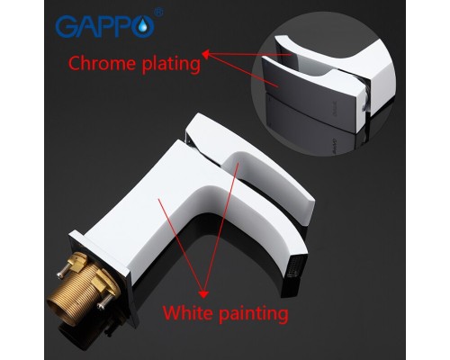 Смеситель для раковины Gappo G07 Белый Хром