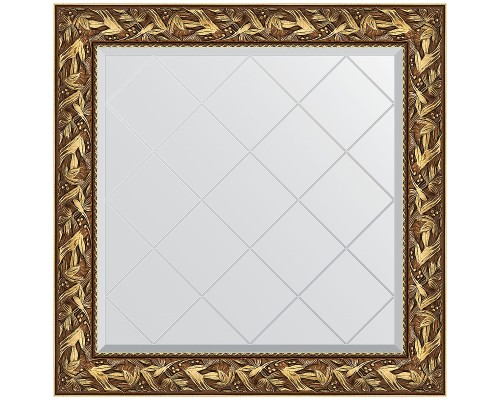 Зеркало Evoform Exclusive-G 89х89 BY 4328 с гравировкой в багетной раме - Византия золото 99 мм